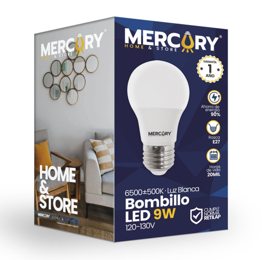BOMBILLO LED 9W LUZ DIA MERCURY